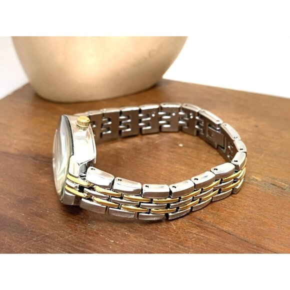 Timex Women's Watch TW2T50200 Quartz Silver Dial Rectangle Two Tone Steel 21mm - Picture 8 of 13